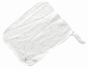 Zawieszka muślinowa TULAK 38x28 cloud dancer biały krem w złote kropki