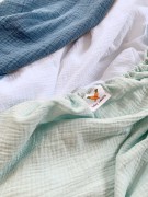 Prześcieradła muślinowe 80x40 miętowy, biały, denim