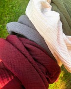 Prześcieradła muślinowe 80x40 bordo, szary, zielony