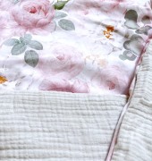 Rożek bawełna muślin 75x75 peonie