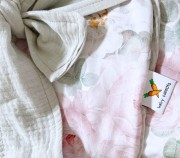 Rożek bawełna muślin 75x75 peonie