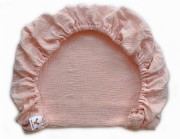 Prześcieradło-muślinowe-z gumką-do-wózka-gondoli-80x40-morelowy-brzoskwiniowy-róż