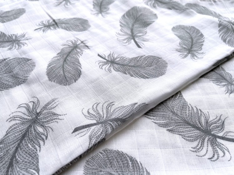 Zestaw pieluszek muślin bawełniany 2 szt 70x80 cm piórka