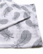 Zestaw pieluszek muślin bawełniany 2 szt 70x80 cm piórka