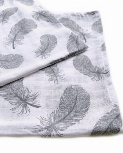 Zestaw pieluszek muślin bawełniany 2 szt 70x80 cm piórka