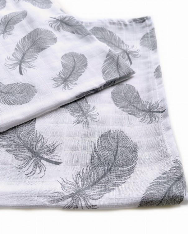 Zestaw pieluszek muślin bawełniany 2 szt 70x80 cm piórka