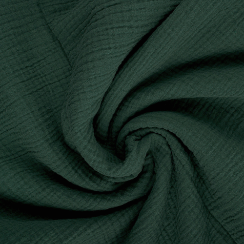 Prześcieradło-muślinowe-z-gumką-do-łóżeczka-140x70-ciemna-butelkowa-zieleń-materiał