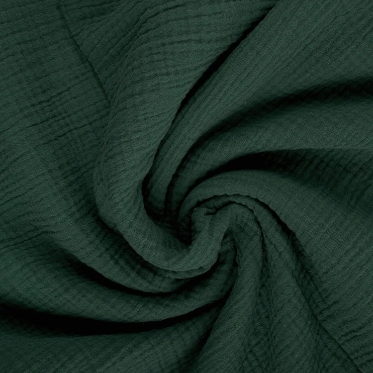 Prześcieradło-muślinowe-z-gumką-do-łóżeczka-140x70-ciemna-butelkowa-zieleń-materiał