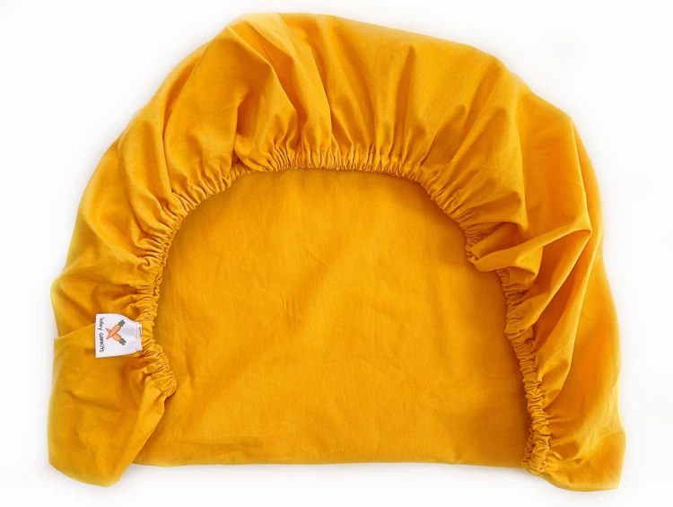 prześcieradło bawełniane dziecięce do dostawki 90x50 żółte