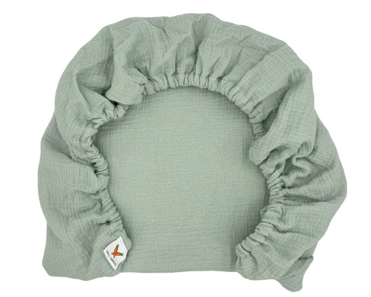 Prześcieradło-muślinowe-z gumką-do-wózka-gondoli-80x40-szałwiowe