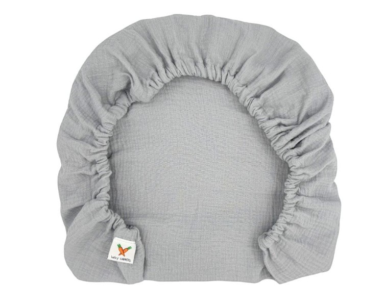 Prześcieradło-muślinowe-z gumką-do-dostawki-90x50-szare