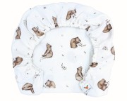 Prześcieradło-muślinowe-z gumką-do-wózka-gondoli-80x40-białe-w-niedźwiadki