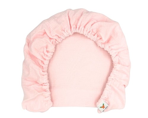 Prześcieradło-muślinowe-z gumką-do-wózka-gondoli-80x40-różowe