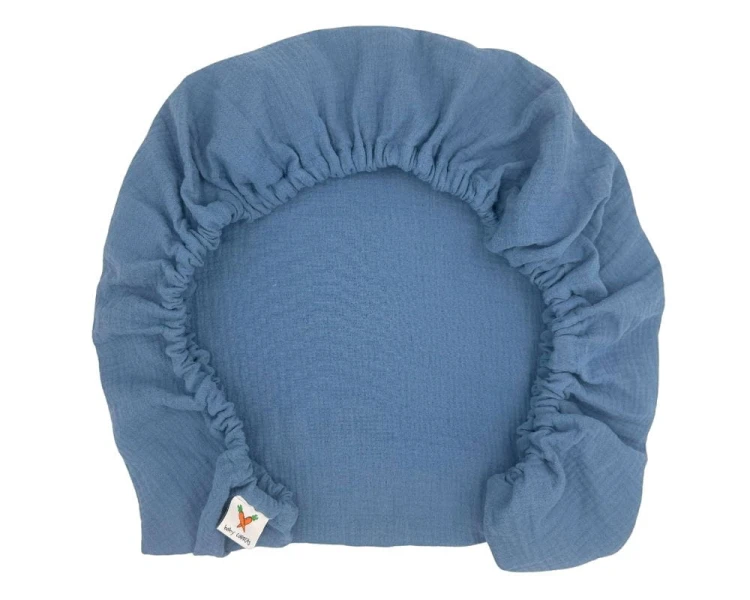 Prześcieradło-muślinowe-z gumką-do-wózka-gondoli-80x40-denim-zgaszony-niebieski