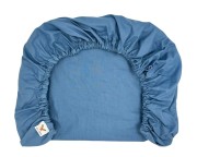 prześcieradło dziecięce bawełniane do dostawki 90x50  denim niebieskie