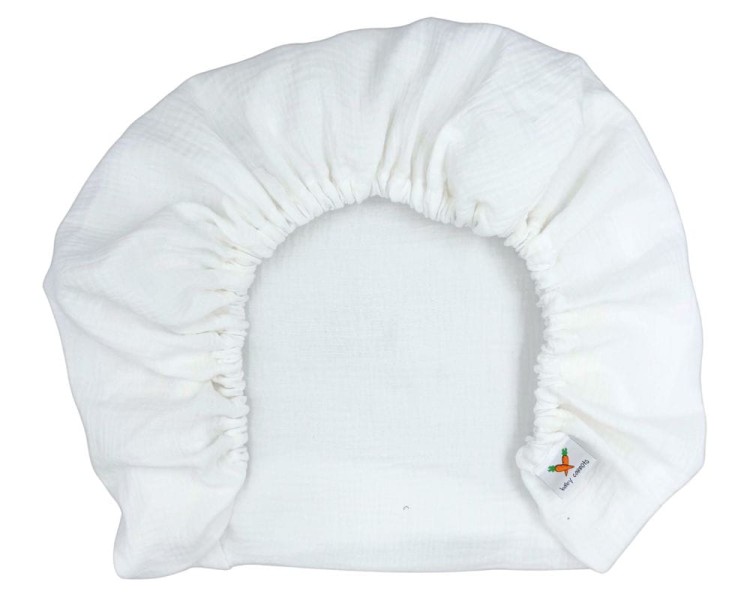 Prześcieradło-muślinowe-z gumką-do-wózka-gondoli-80x40-białe