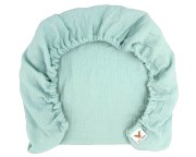 Prześcieradło-muślinowe-z gumką-do-wózka-gondoli-80x40-miętowe