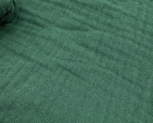 Prześcieradło-muślinowe-z gumką-do-dostawki-90x50-ciemna-butelkowa-zieleń-zbliżenie