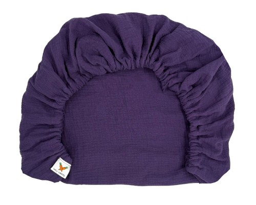 Prześcieradło-muślinowe-z gumką-do-wózka-gondoli-80x40-fioletowe