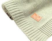 kocyk beżowy dziany bawełniany