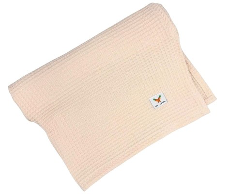 kocyk waffle naturalny bawełniany