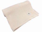 kocyk bawełniany naturalny waffle