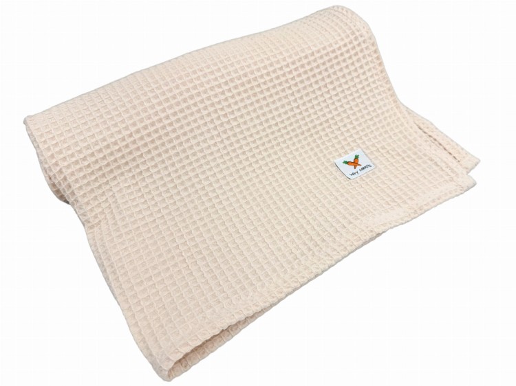 kocyk bawełniany naturalny waffle