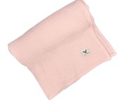 kocyk bawełna wafle różowy