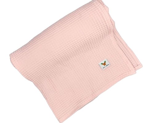 kocyk bawełna wafle różowy