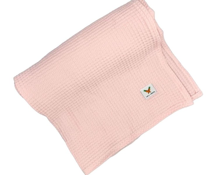 kocyk bawełna wafle różowy