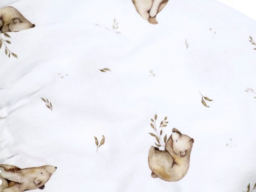 Prześcieradło-z-gumką-do-łóżeczka-dziecięcego-120x60-białe-w-niedźwiadki-misie-motyw-leśny-materiał