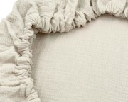 Prześcieradło-muślinowe-z gumką-do-wózka-gondoli-80x40-naturalne-beżowe-zbliżenie