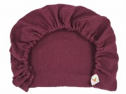 Prześcieradło-muślinowe-z gumką-do-wózka-gondoli-80x40-burgundowe