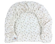 Prześcieradło-muślinowe-z gumką-do-dostawki-90x50-białe-w-beżowe-gwiazdki