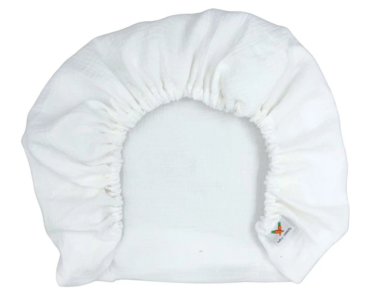 Prześcieradło-muślinowe-z gumką-do-wózka-gondoli-80x40-białe